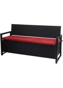 MCW Poly-Rattan 3ER Sitzbank Anthrazit, Bordeaux , Kunststoff , 164x87x57 cm , Gartenmöbel, Gartenbänke