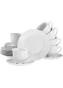Creatable Kaffeeservice , Weiß , Keramik , 18-teilig , 250 ml,250 ml , lebensmittelecht, stapelbar , Geschirr, Geschirrsets, Kaffeeservice