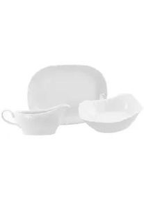 Creatable Servierset 3Tlg , Weiß , Keramik , 3-teilig , lebensmittelecht, stapelbar , Geschirr, Geschirrsets, Kombiservice