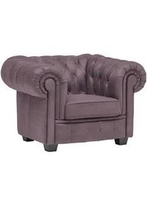 Landscape Chesterfield-Sessel , Mauve , Textil , Kiefer , vollmassiv , 115x76.5x96 cm , Fsc, Made in Europe , Lederauswahl, Stoffauswahl , Wohnzimmer, Sessel, Chesterfield-Sessel