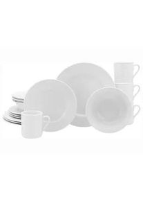 Creatable Kombiservice , Weiß , Keramik , 16-teilig , 250 ml,400 ml , lebensmittelecht, stapelbar , Geschirr, Geschirrsets, Kombiservice