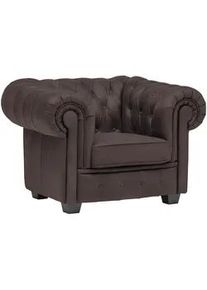 Landscape Chesterfield-Sessel , Dunkelbraun , Textil , Kiefer , vollmassiv , 115x76.5x96 cm , Fsc, Made in Europe , Lederauswahl, Stoffauswahl , Wohnzimmer, Sessel, Chesterfield-Sessel