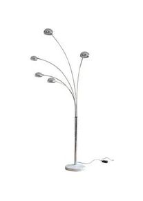 P & B Bogenleuchte , Weiß, Chromfarben , Metall , 150x205x38 cm , schwenkbar, Flexarm , Lampen & Leuchten, Innenbeleuchtung, Stehlampen, Bogenlampen