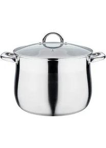 GSW Gemüsetopf , Edelstahlfarben , Metall , 13.5 l , 13.5 cm , ISO 9001 , backofengeeignet, hitzebeständige Griffe, rostfrei, Griffe werden nicht heiß, hitzebeständig, optimale Wärmeverteilung, leichte Reinigung, verkapselter Sandwichboden, Hohlgriffe,mit Dampfablass, backofengeeignet , Kochgeschirr, Töpfe, Kochtöpfe