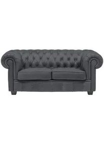 Landscape Chesterfield-Sofa , Grau , Textil , Kiefer , vollmassiv , 180x76.5x96 cm , Fsc, Made in Eu , Typenauswahl, Lederauswahl, Stoffauswahl, Rücken echt , Wohnzimmer, Sofas & Couches, Sofas, Textilsofas