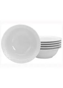 Creatable Müslischalenset , Weiß , Keramik , 6-teilig , rund , lebensmittelecht, stapelbar , Geschirr, Schalen & Schüsseln, Müslischalen
