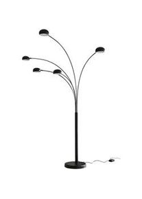 P & B Bogenleuchte , Schwarz , Metall , 150x205x36 cm , schwenkbar, Flexarm , Lampen & Leuchten, Innenbeleuchtung, Stehlampen, Bogenlampen