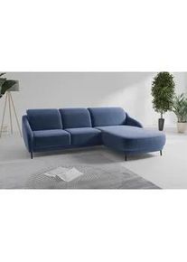 Sit & More Sit & More Ecksofa , Blau , Textil , Ottomane rechts, L-Form , 271x191 cm , Goldenes M, Oeko-Tex® Standard 100, Made in Europe, DGM-Klimapakt , Rücken echt, Armteil links, Armteil rechts , Wohnzimmer, Sofas & Couches, Wohnlandschaften, Ecksofas