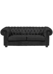 Landscape Chesterfield-Sofa , Dunkelgrau , Textil , Kiefer , vollmassiv , Füllung: Polyetherschaumkern , 206x76.5x96 cm , Fsc, Made in Eu , Typenauswahl, Lederauswahl, Stoffauswahl, Rücken echt , Wohnzimmer, Sofas & Couches, Sofas, Textilsofas