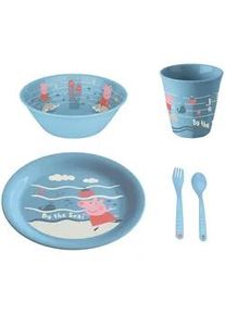 Kindergeschirr-Set Peppa Pig 4-teilig , Blau , Kunststoff , 1x1x1 cm , Füttern, Kindergeschirr