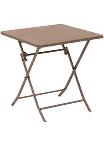 Balkontisch Greensboro 70 cm klappbar , Braun , Metall , 70x71x70 cm , Balkonmöbel, Balkontische