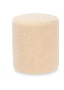 Giftdecor Sitzhocker Teddy Ø 32 cm , Beige , Textil , 32x36x32 cm , Wohnzimmer, Hocker, Poufs