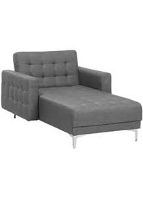 Beliani Chaiselongue Polsterbezug hellgrau/silber Aberdeen , Silberfarben, Grau , Textil , 107x83x168 cm , Wohnzimmer, Sessel, Relaxliegen
