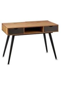 Giftdecor Schreibtisch mit Schubladen 110/60/75 cm , Braun , Holz , 60x75x110 cm , Arbeitszimmer, Schreibtische, Bürotische