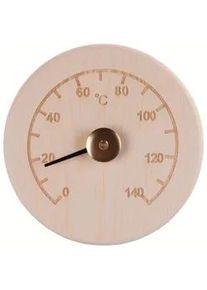 Saunathermometer Kiefernholz , Beige , Holz , 13.5x13x2 cm , Freizeit, Wellness, Sauna
