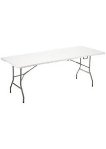 Gartentisch Faltbar 244/76/74 cm , Weiß , Kunststoff , 76x74x244 cm , Gartenmöbel, Gartentische, Gartentische