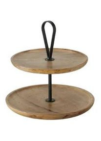 Boltze Home Etagere Mangoholz Kabir , Braun , Holz , 35 cm , Geschirr, Tischkultur & Serviergeschirr, Etageren