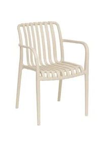 Gartenstuhl Kunststoff 58/56/81 cm , Beige , 56x81x58 cm , Gartenmöbel, Gartenstühle, Gartenstühle