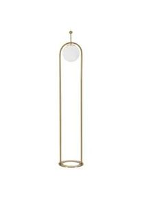 Mauro Ferretti Stehleuchte Glamy Arc 168 cm , Goldfarben , Metall , E14 , 28x168x28 cm , Lampen & Leuchten, Innenbeleuchtung, Stehlampen, Stehlampen