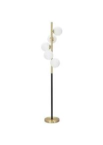 Mauro Ferretti Stehleuchte Glamy Dark 160 cm , Goldfarben , Metall , E27 , 46x160x46 cm , Lampen & Leuchten, Innenbeleuchtung, Stehlampen, Stehlampen
