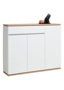 Xora Schuhschrank, Wei&szlig;, Eiche Artisan, Kunststoff, 7 F&auml;cher, 1 Schublade(n) Schubladen, 135x112x38 cm, Typenauswahl, Beim&ouml;bel erh&auml;ltlich, Holzm&ouml;bel, Garderobe Holz, Schuhschr&auml;nke Holz