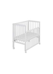 My Baby Lou Beistellbett, Wei&szlig;, Holz, Wildkernbuche, Hartholz, 48x83x85 cm, Made in EU, Sprossen im Normabstand, zum Gitterbett umbaubar, Rei&szlig;verschluss, Bezug waschbar, h&ouml;henverstellbar, sehr stabil, Babym&ouml;bel & Kinderm&ouml;bel, Babyzimmer, Babybetten, Beistellbetten