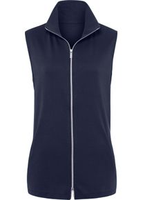 Dames Lang gilet met 2-wegritssluiting marine Maat 54