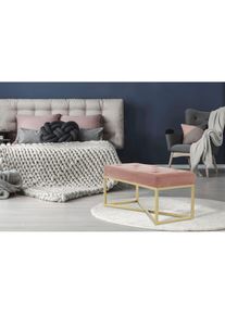 Kayoom , Hockerbank »Cameron 125, glamouröses Design, glänzenden Metallfüßen, in Samt-Look« 1 Stk. tlg. bequem, elegant, mit Zierknöpfen,...