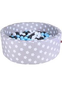 KNORRTOYS , Bällebad »Soft, Grey White Stars« mit 300 Bälle creme/Grey/lightBlue; Made in Europe , Grey White Stars