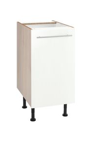 Optifit, Unterschrank &raquo;Bern&laquo; 40 cm breit, mit 1 T&uuml;r mit h&ouml;henverstellbaren F&uuml;&szlig;en, mit Metallgriff, wei&szlig; Hochglanz/akaziefarben, B/H/T: 40 cm x 87 cm x