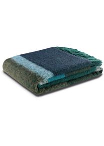 Biederlack, Plaid &raquo;Flausch Look mit hochwertigen Fransen&laquo; Flausch-Optik, gr&uuml;n-blau, Polyacryl, Polyamid, Polyester, Wolle, B/L: 130 cm x 190 cm, gr&uuml;n-