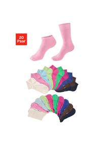 H.I.S. H.I.S , Basicsocken Packung, 20 Paar tlg. zwei Längen im Kombi Pack , 2x rosa, 2x pink, 2x altrosa, 6x blau, 2x braun, 4x grün, 2x ecru , 43-46 ,...
