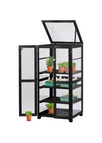Dobar, Anzuchttopf &raquo;Dome&laquo; gro&szlig;er Anzuchtschrank aus FSC -zertifiziertem Kiefernholz, Anthrazit, Anthrazit, Holzwerkstoff, B/H/T: 52 cm x 110 cm x 56 