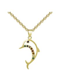 Firetti , Juegendliche , Kette mit Anhänger »Schmuck Geschenk Silber 925 Halsschmuck Ankerkette Delfin« Made in Germany - mit Zirkonia (synth.) ,...