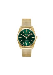 Hugo, Herren, Quarzuhr &raquo;#ARK&laquo; Armbanduhr, Herrenuhr, Edelstahlarmband, analog, goldfarben-gr&uuml;n, goldfarben-gr&uuml;n, Sch&ouml;ne Armbanduhr