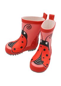 MaxiMo , Jungen , Gummistiefel mit niedlichem Marienkäfer-Patch , rot , 28 , 28 , Gummistiefel von MaxiMo