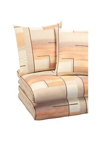 Biberna , Bettwäsche 2 Stk. tlg. , beige , 100% Baumwolle , B/L: 155 cm x 200 cm