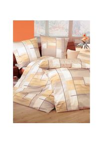 Biberna , Bettwäsche 2 Stk. tlg. , beige , 100% Baumwolle , B/L: 135 cm x 200 cm