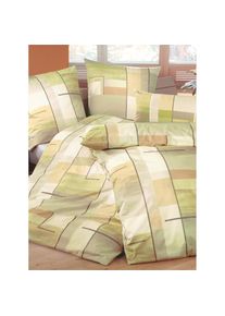 Biberna , Bettwäsche 4 Stk. tlg. , lindgrün , 100% Baumwolle , B/L: 135 cm x 200 cm