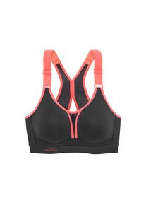 Venice Beach, Sport-BH ohne B&uuml;gel aus COOLMAX-Material, anthrazit-koralle, Sport-BH