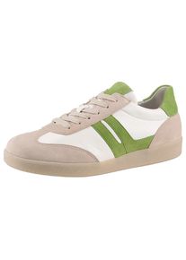 Gabor, Damen, Sneaker Freizeitschuh, Halbschuh, Schn&uuml;rschuh mit gepolstertem Schaftrand, beige-offwhite-gr&uuml;n, 35, beige-offwhite-gr&uuml;n, Trendiger 