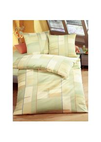 Biberna , Bettwäsche 2 Stk. tlg. , lindgrün , 100% Baumwolle , B/L: 135 cm x 200 cm