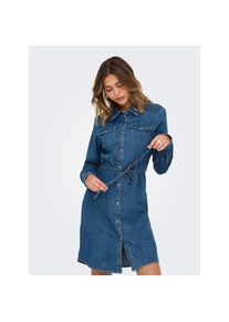 Only , Jeanskleid »ONLSASIA L/S STRETCH DNM DRESS AKM« Brusttaschen , Dark Blue Denim , N-Gr , S -N-Gr , S , Kurzes Kleid von Only