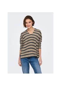 Only, Damen, Strickpullover &raquo;ONLAMALIO LIFE LS V-NECK KNT&laquo;, Humus Stripes:Mel/Ombre Blue, M, Humus Stripes:Mel/Ombre Blue, Pullover von Only