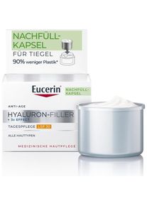 Eucerin, Gesichtscreme, Hyaluron-Filler Tagespflege LSF 30 Nachfüllkapsel (50 ml, Tagescreme, SPF 30)