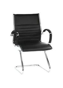 hjh OFFICE Besucherstuhl Parma V Schwarz/Chromfarben