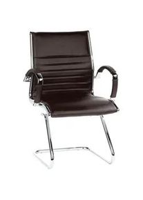 Besucherstuhl Parma V Dunkelbraun/Chromfarben