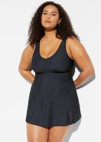 bonprix Sukienka kąpielowa shape z dekoltem w serek, średni stopień modelowania sylwetki, czarny, 52