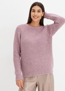bonprix Gruby sweter z połyskującą nitką, r&oacute;żowy, 40/42