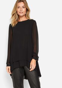 bonprix Női Vokuhila hossz&uacute; tunika, fekete, 44